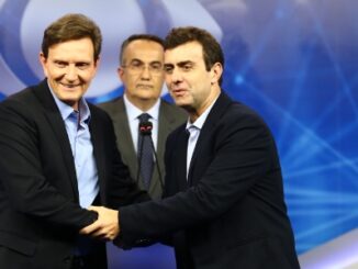 Crivella and Freixo during debate