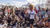Performance by Bando Cultural Favelados from Rocinha during the "Stop Killing Us" demonstration. Photo: Daiana Contini