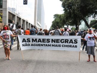 "Black Mothers Cannot Take Crying Any More," banner at June 2020 march against racism and state violence. Photo: Luna Costa