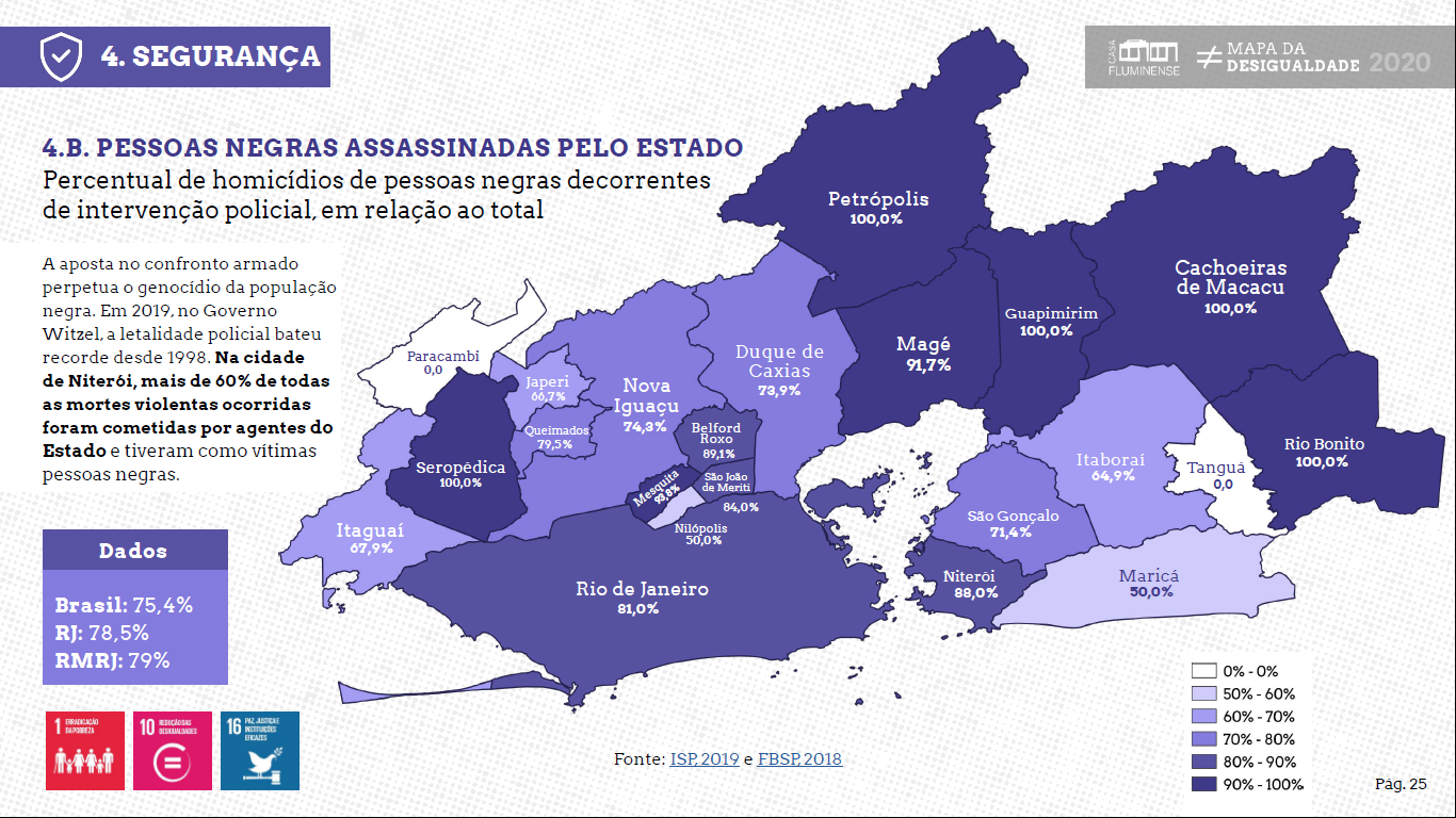 Black people murdered by the State. Source Mapa das Desigualdades (Map of Inequalities) by Casa Fluminense