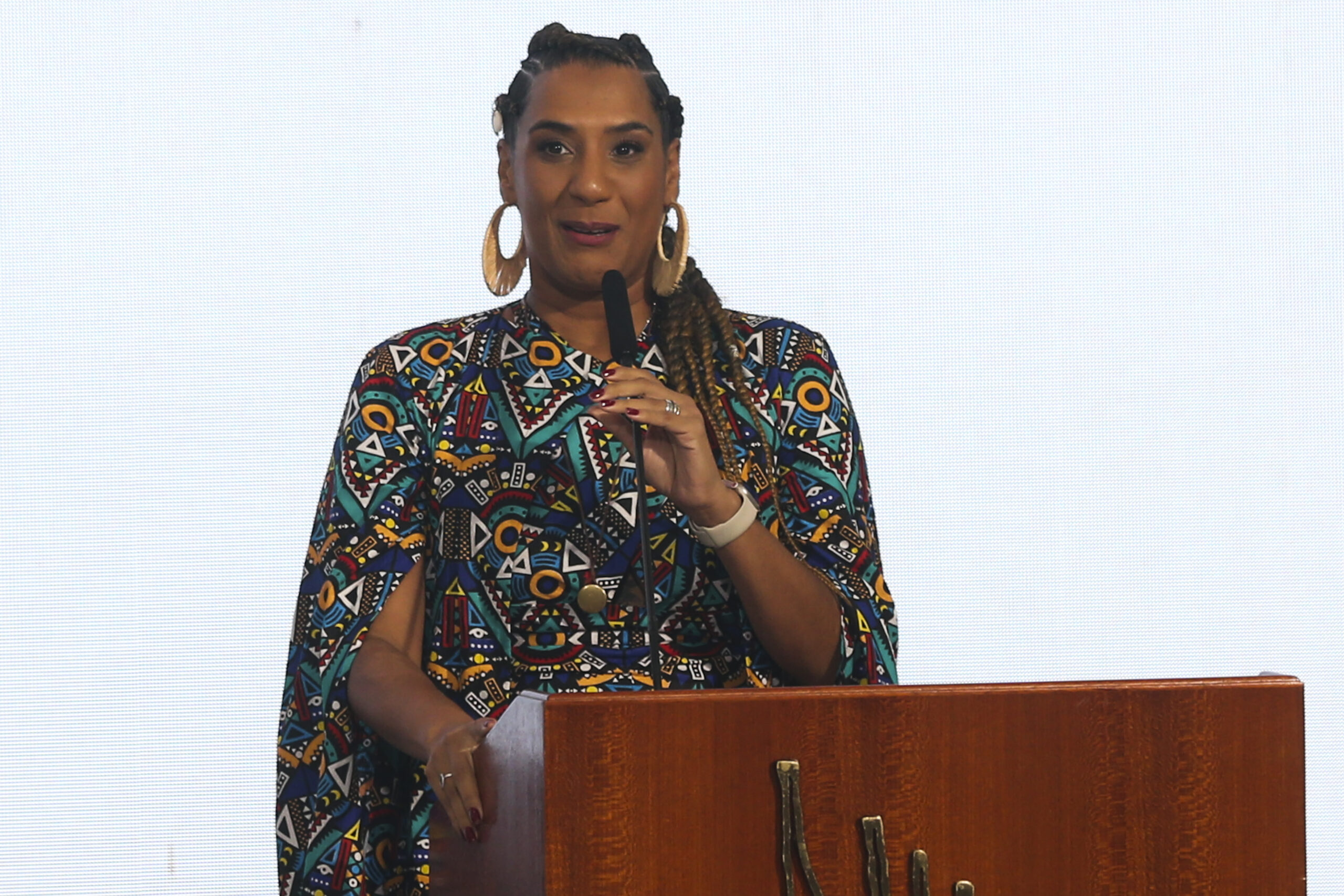 Anielle Franco speaks at her inauguration as Brazil's Minister of Racial Equality. Photo: Valter Campanato/Agência Brasil