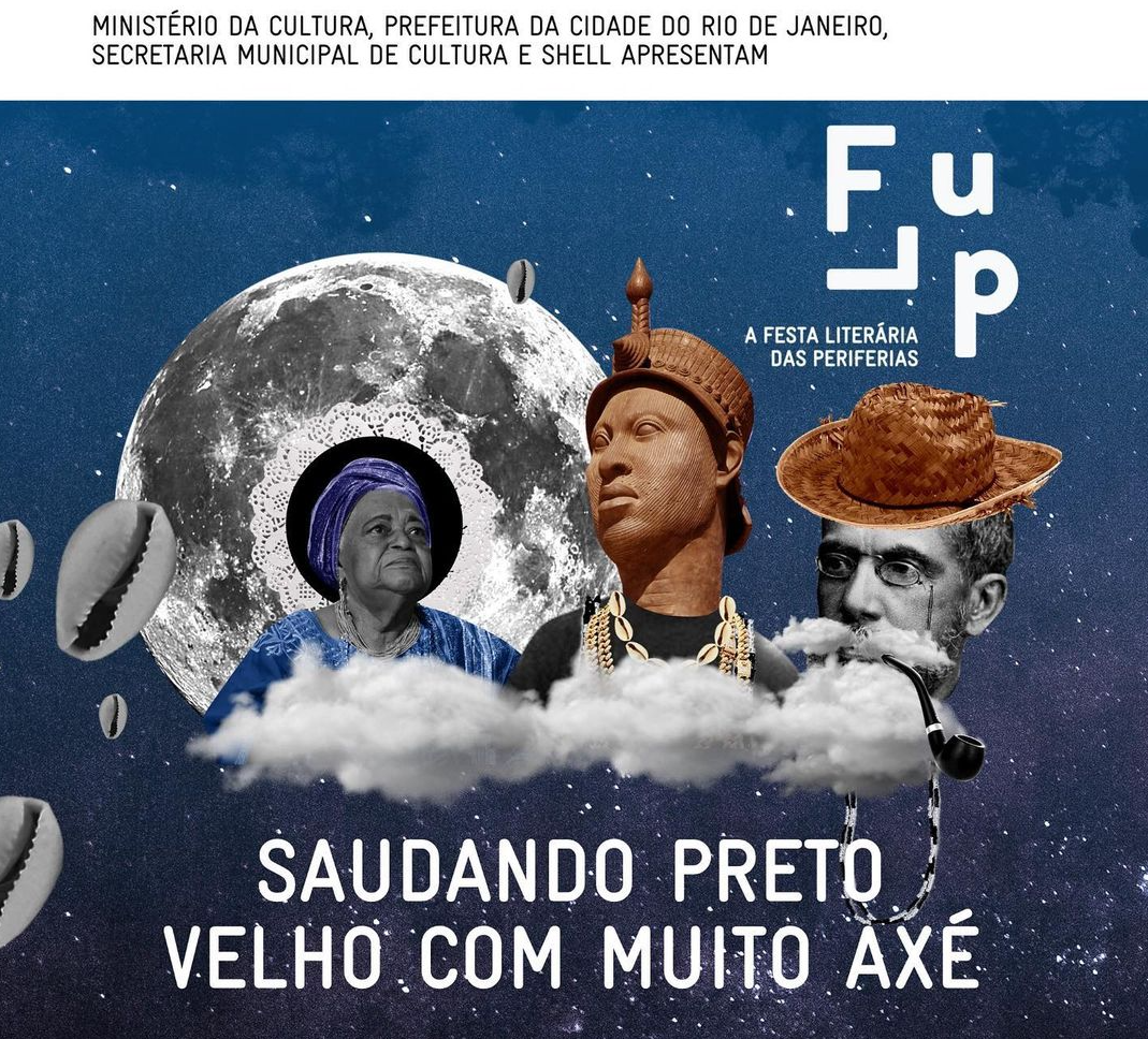 FLUP 2023 opened on May 13, Day of the Black Elders and the Abolition of Slavery, celebrating ancestral orality under the theme “World of the word, word of the world.” resuming our ancestors’ legacy. In the art: Mãe Beata de Iemanjá, Zumbi dos Palmares, and Machado de Assis. Photo: FLUP’s social media