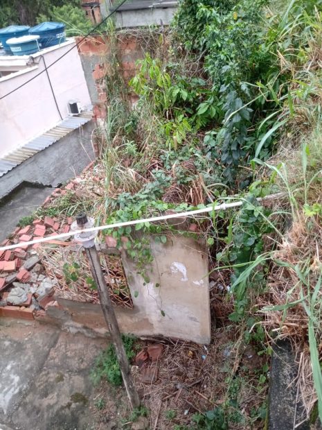 Lucas described another house that was struck, leaving only a small part of its structure standing. A family of three used to live there. Photo: Lucas Prates/18 Family Social Project