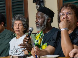 John Mussington speaks at an exchange between Rio leaders and global CLT and land practitioners in Raízes do Brasil. Photo: Barbara Dias