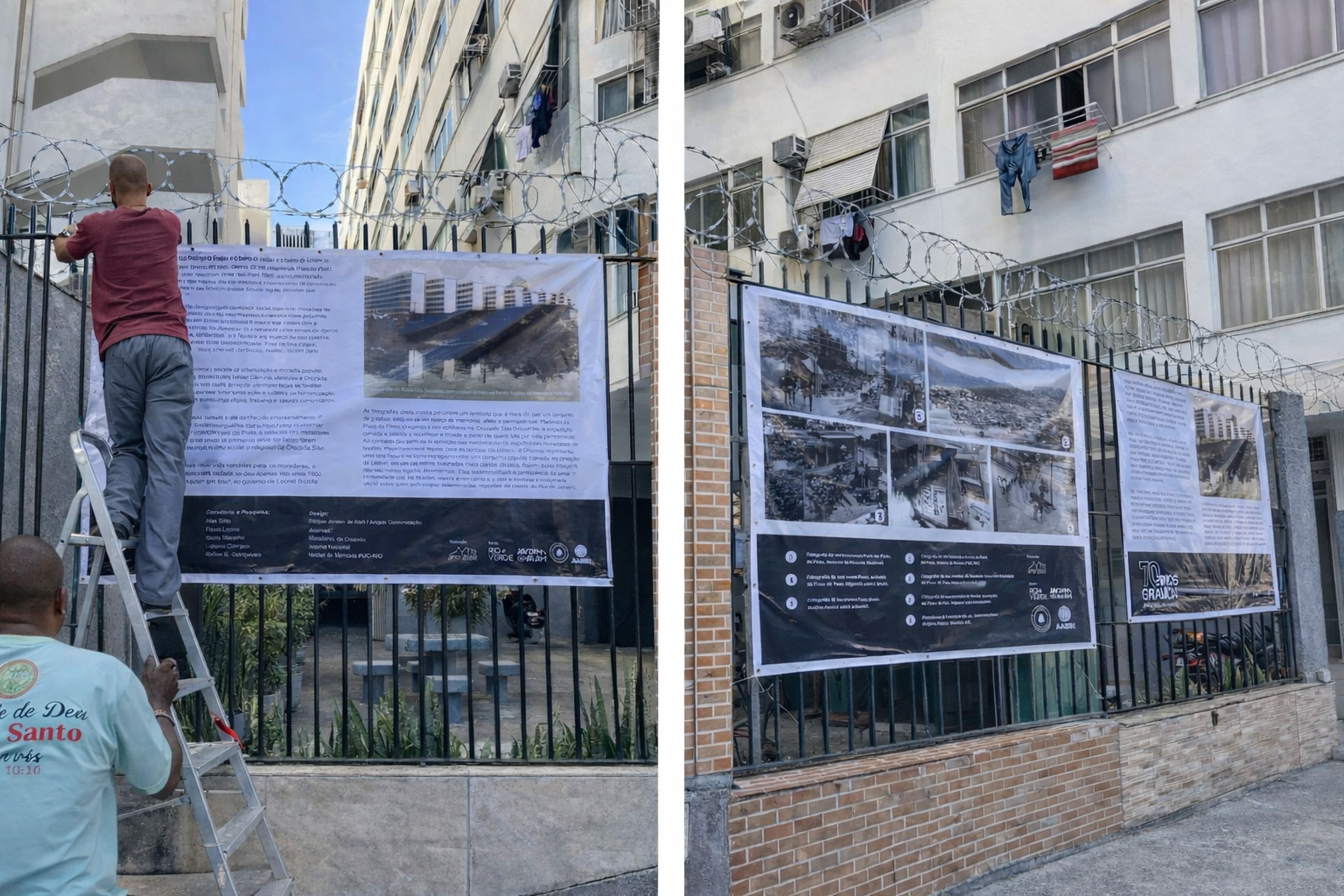 Photo panels for the 70th anniversary celebration of Cruzada São Sebastião. Source: Personal collection Photo panels for the 70th anniversary celebration of Cruzada São Sebastião. Source: Personal collection