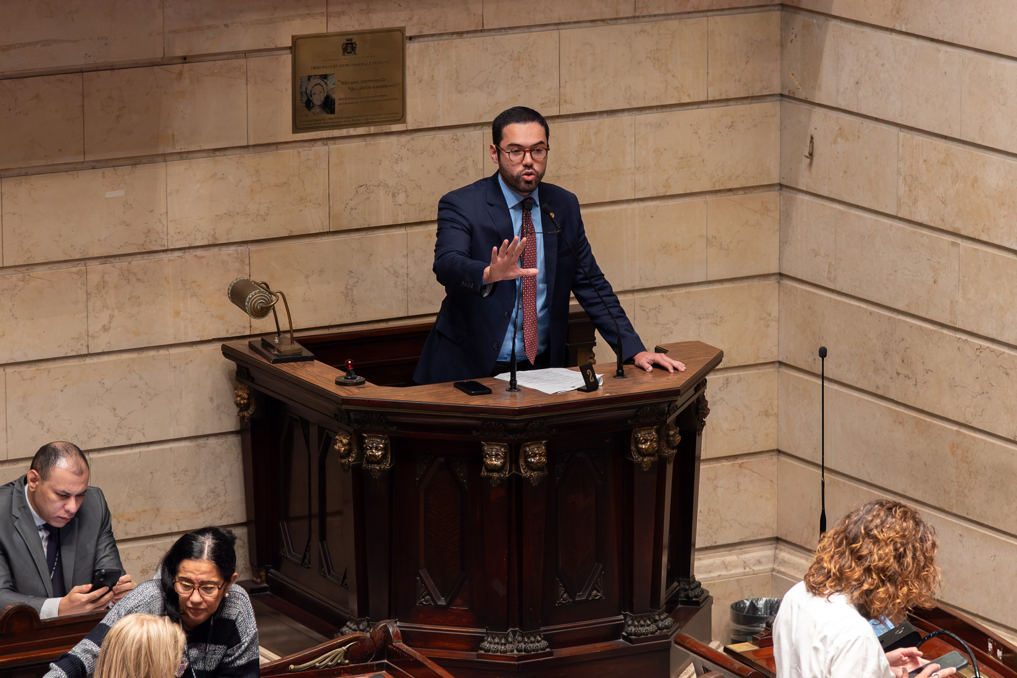Councilman Pedro Duarte gave a speech filled with inconsistencies and false information about CLTs. Photo: Bárbara Dias Councilman Pedro Duarte gave a speech filled with inconsistencies and false information about CLTs. Photo: Bárbara Dias